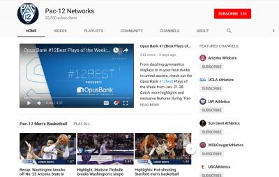 How to Watch Pac-12 Sports on YouTube TV