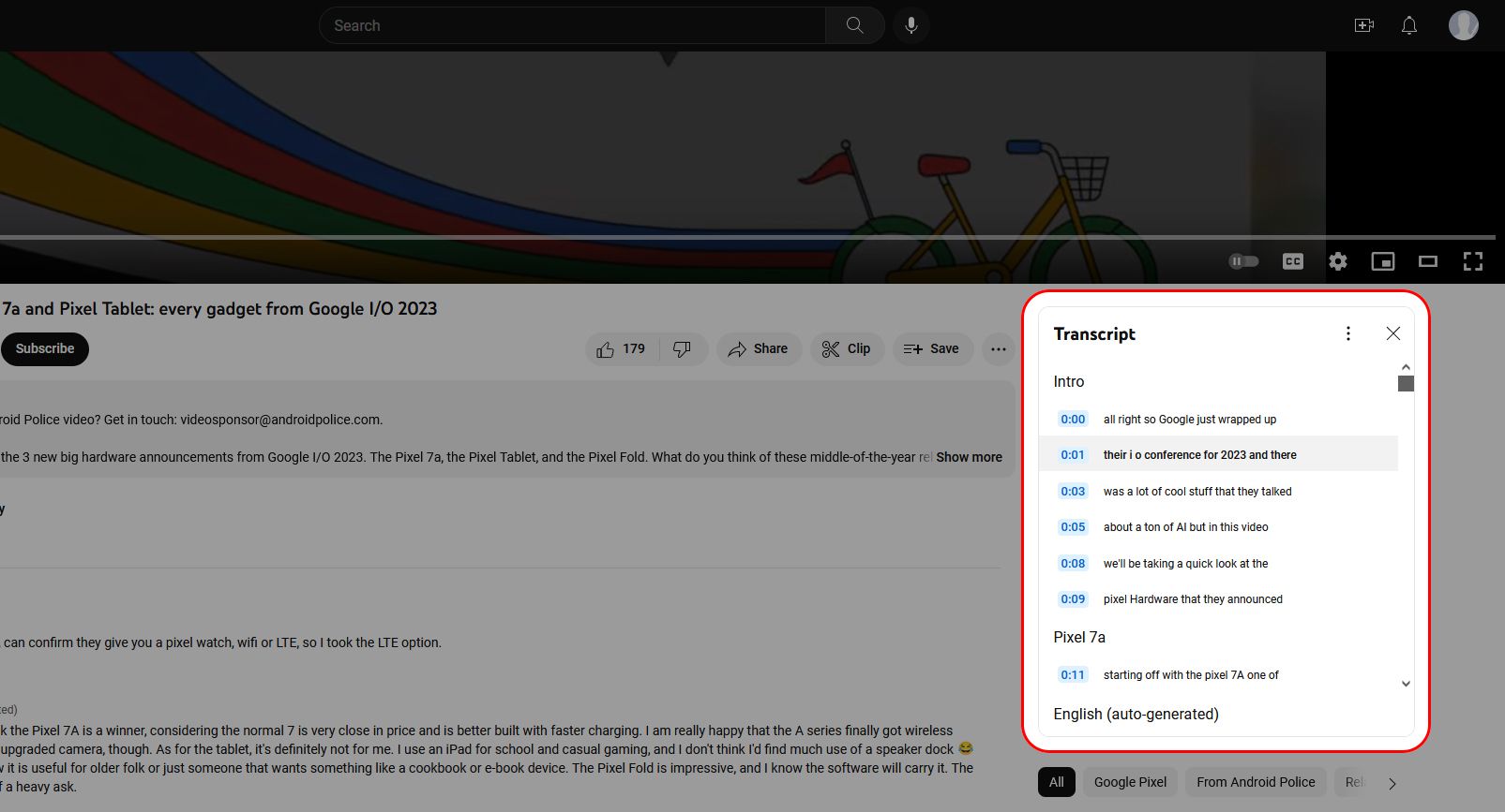 How to get the transcript of a YouTube video