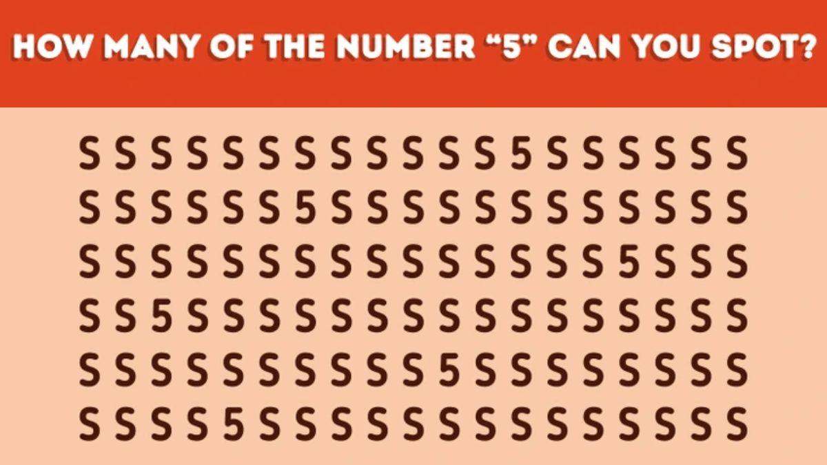 Brain Teaser to Test Your IQ How Many Numbers 5 Can You Spot Among