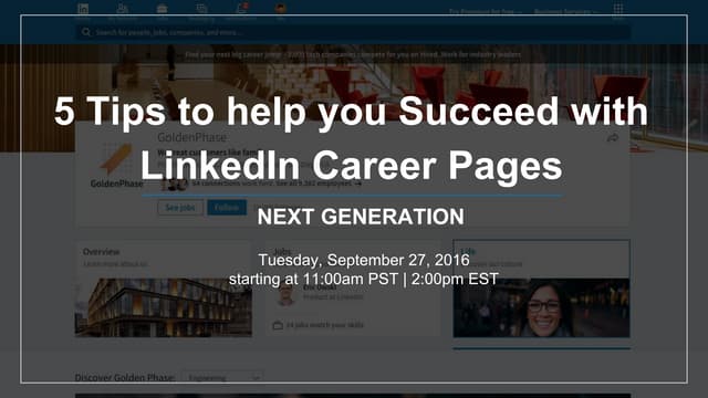5 tips to help you succeed with LinkedIn Career Pages webcast PPT