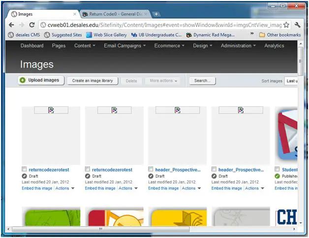 Error box shown while uploading the images using sitefinity Techyvcom