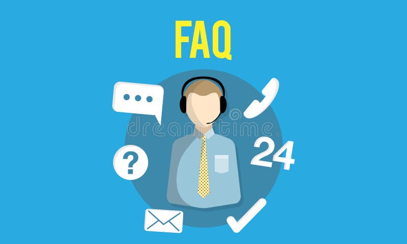 FAQ Enquiry Questions Guide Customer Support Concept Stock Illustration