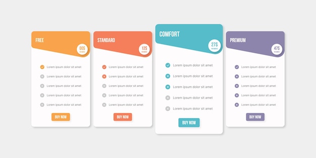 Premium Vector Vector plan offer price package subscription options