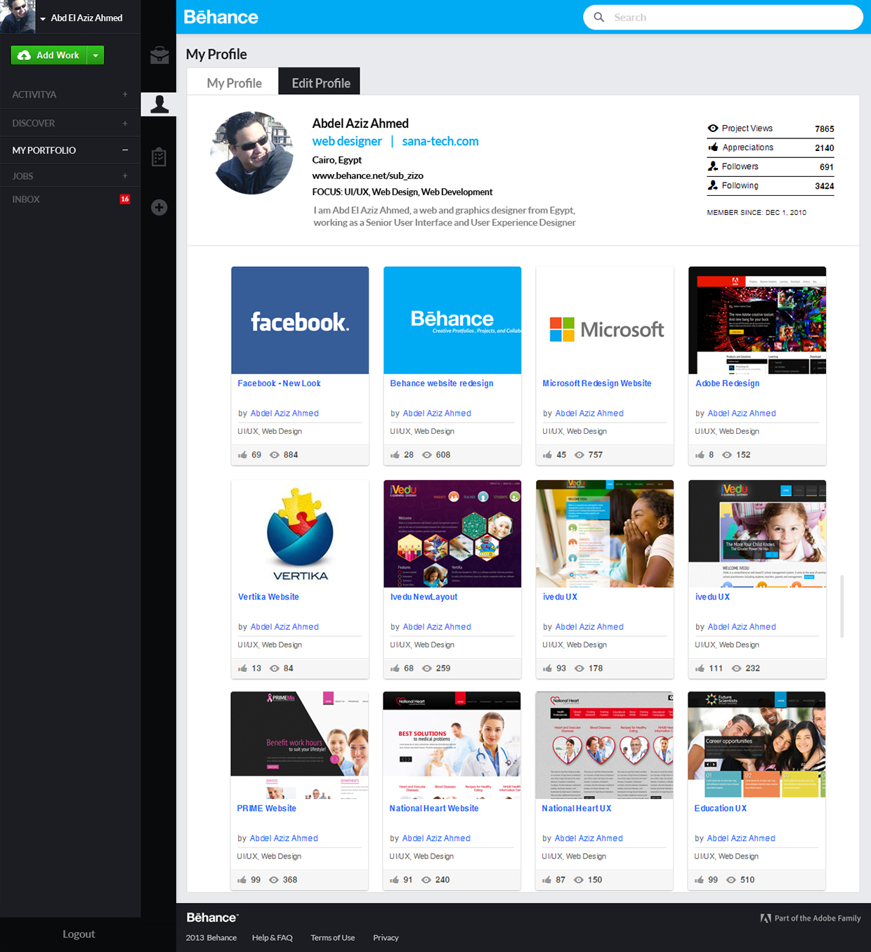 Behance website redesign Behance