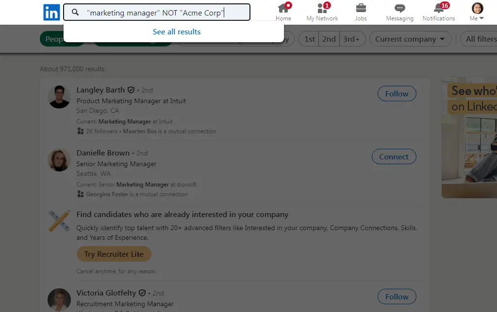 How to Exclude Company from LinkedIn Search Octopus CRM