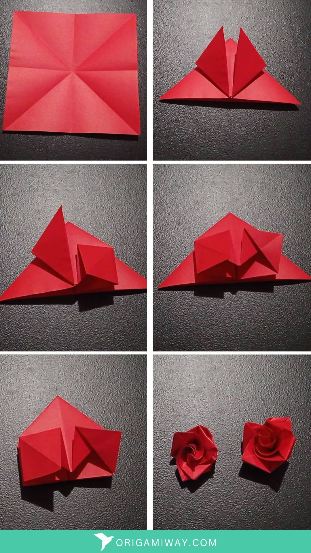 Origami Rose Instructions Origami Way Origami easy Easy origami