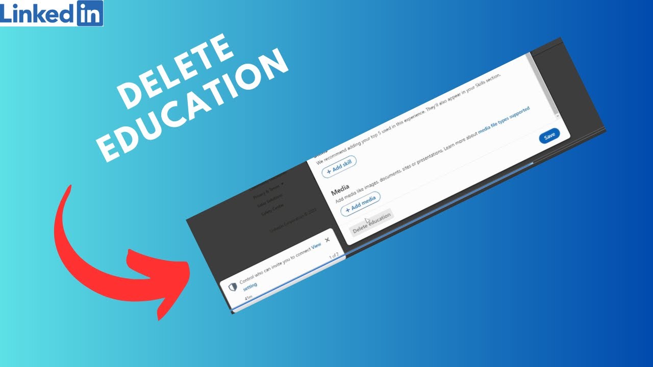 How to delete education on Linkedin YouTube