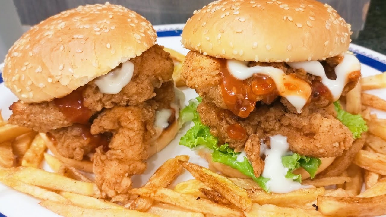 Mighty Zinger Burger Recipe Zinger Burger Recipe KFC style zinger