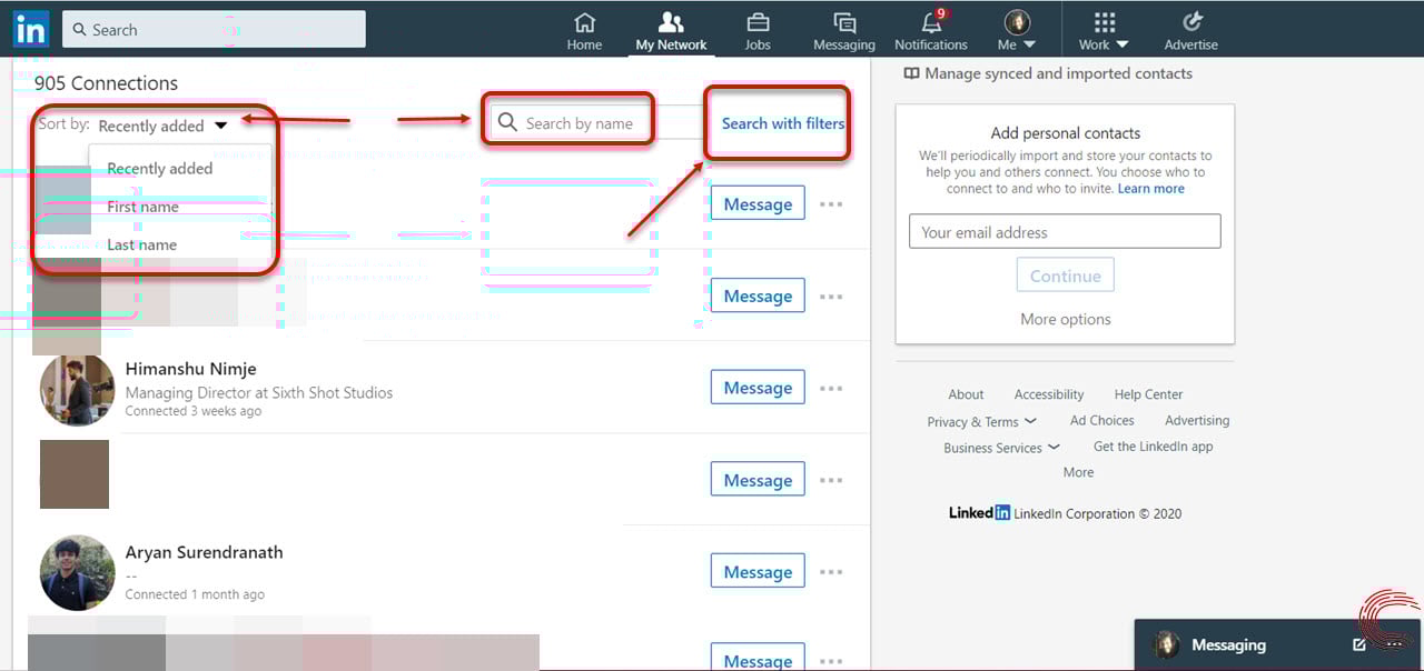 How to see connections on LinkedIn