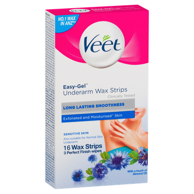 Veet Easy Gel Underarm Wax Strips Sensitive Skin