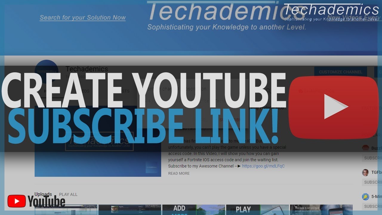 How To Make A YouTube Subscribe Link Tutorial YouTube