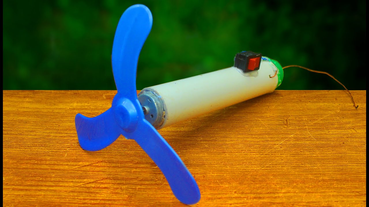 How to make simple electric fan at home using DC motor cardboard