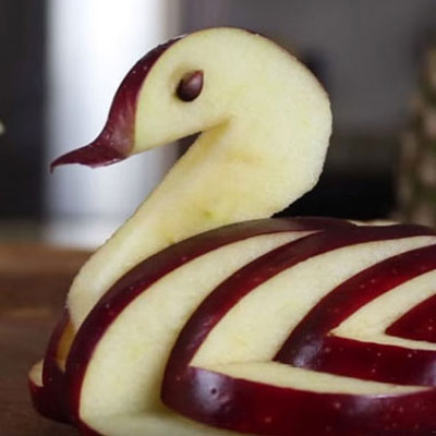 Swan Apple Carving