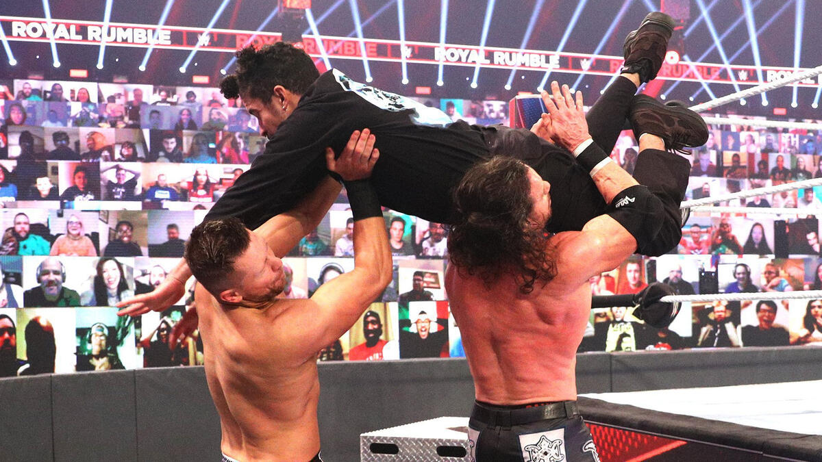 Bad Bunny takes flight to level The Miz John Morrison Royal Rumble