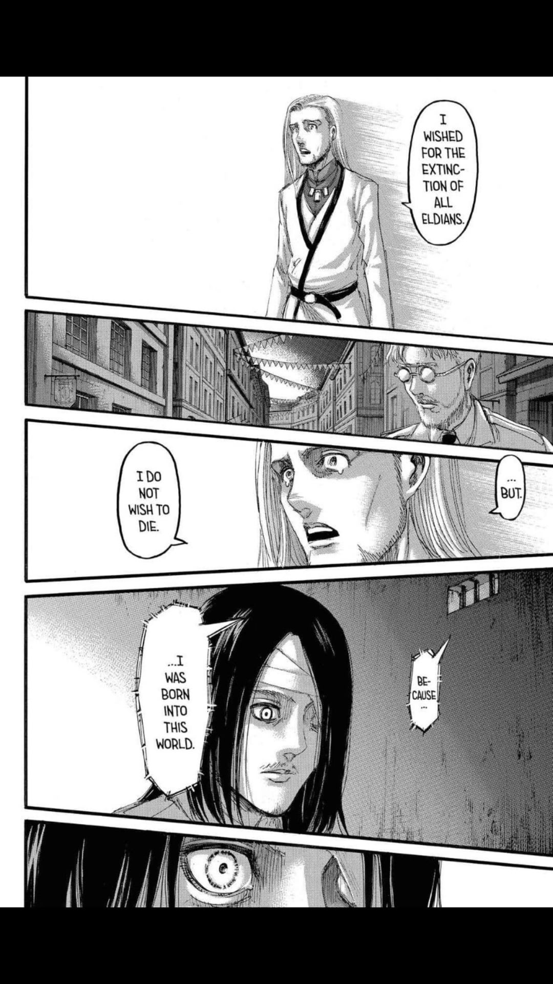 Amazing paneling showcasing both Eren and Zekes ideals and motives