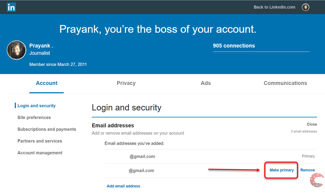 How to change your email address on LinkedIn