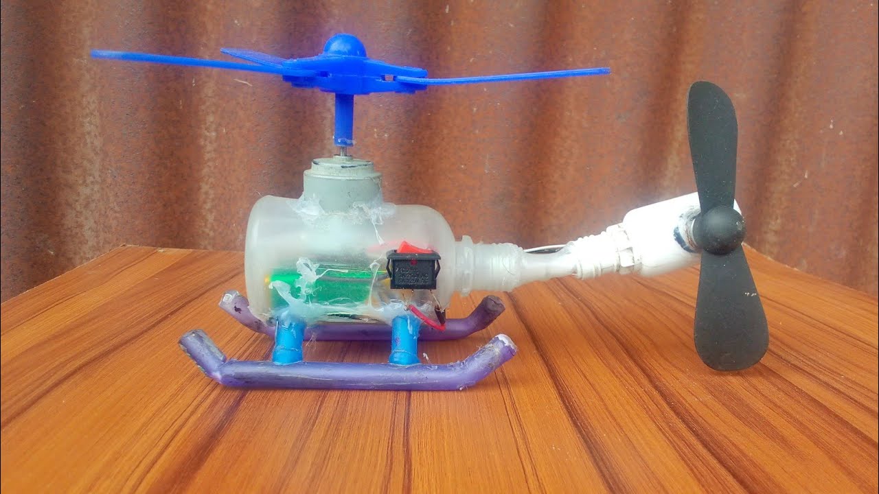 How to make a flying helicopter with bottle at home amazing iDEA