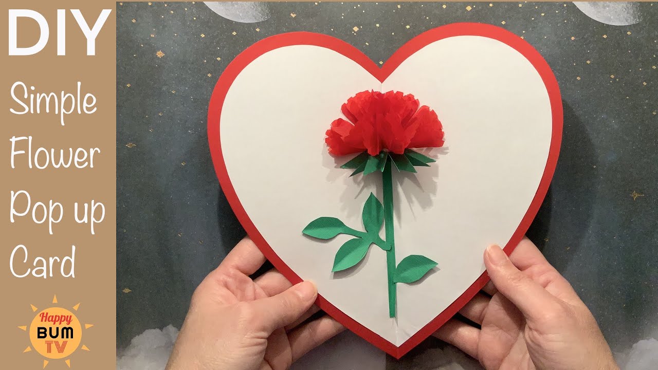 SIMPLE FLOWER POP UP CARD 5 MINUTE POP UP CARD I EASY DIY PAPER