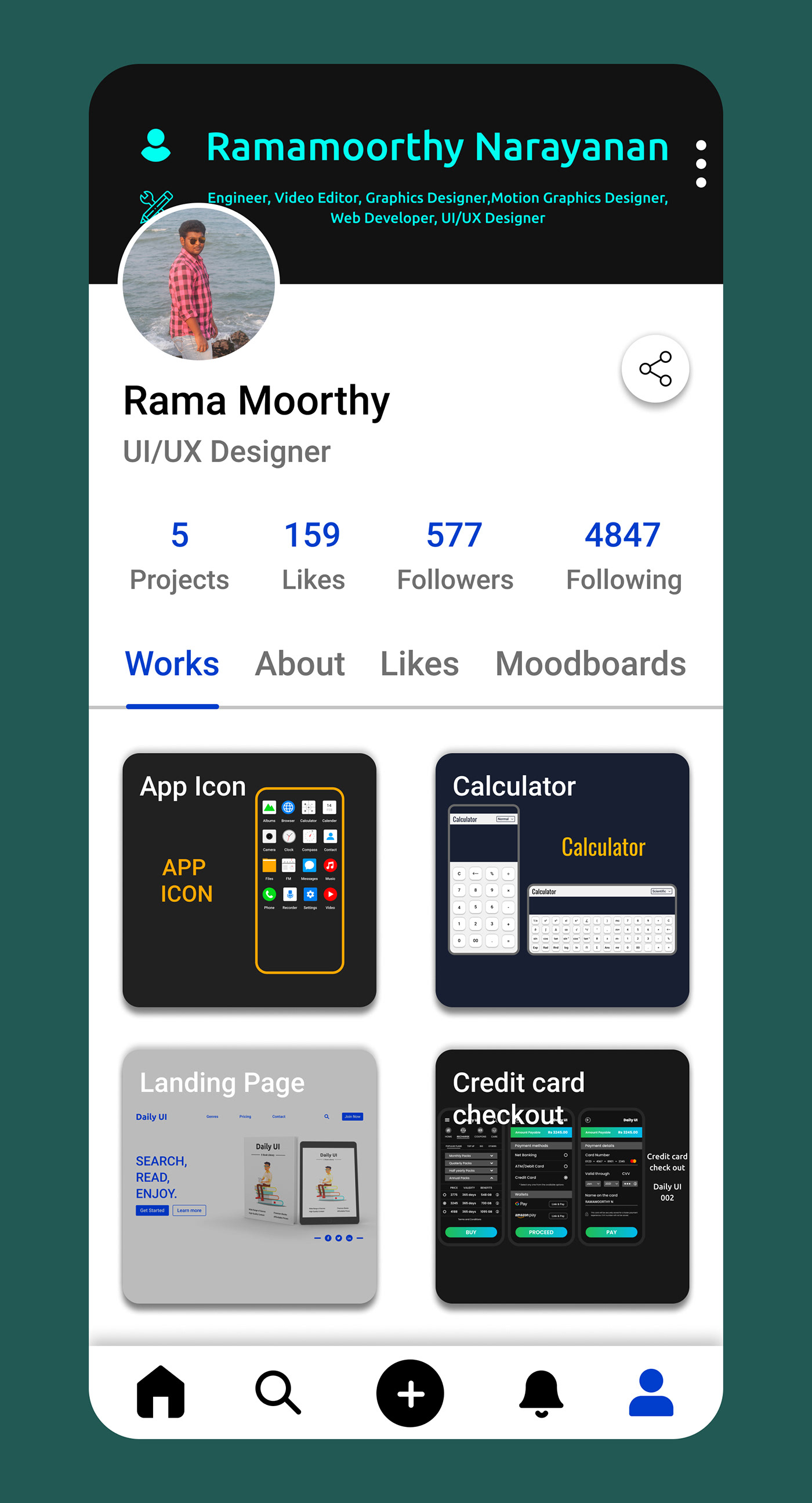 Behance user profile redesigned Behance
