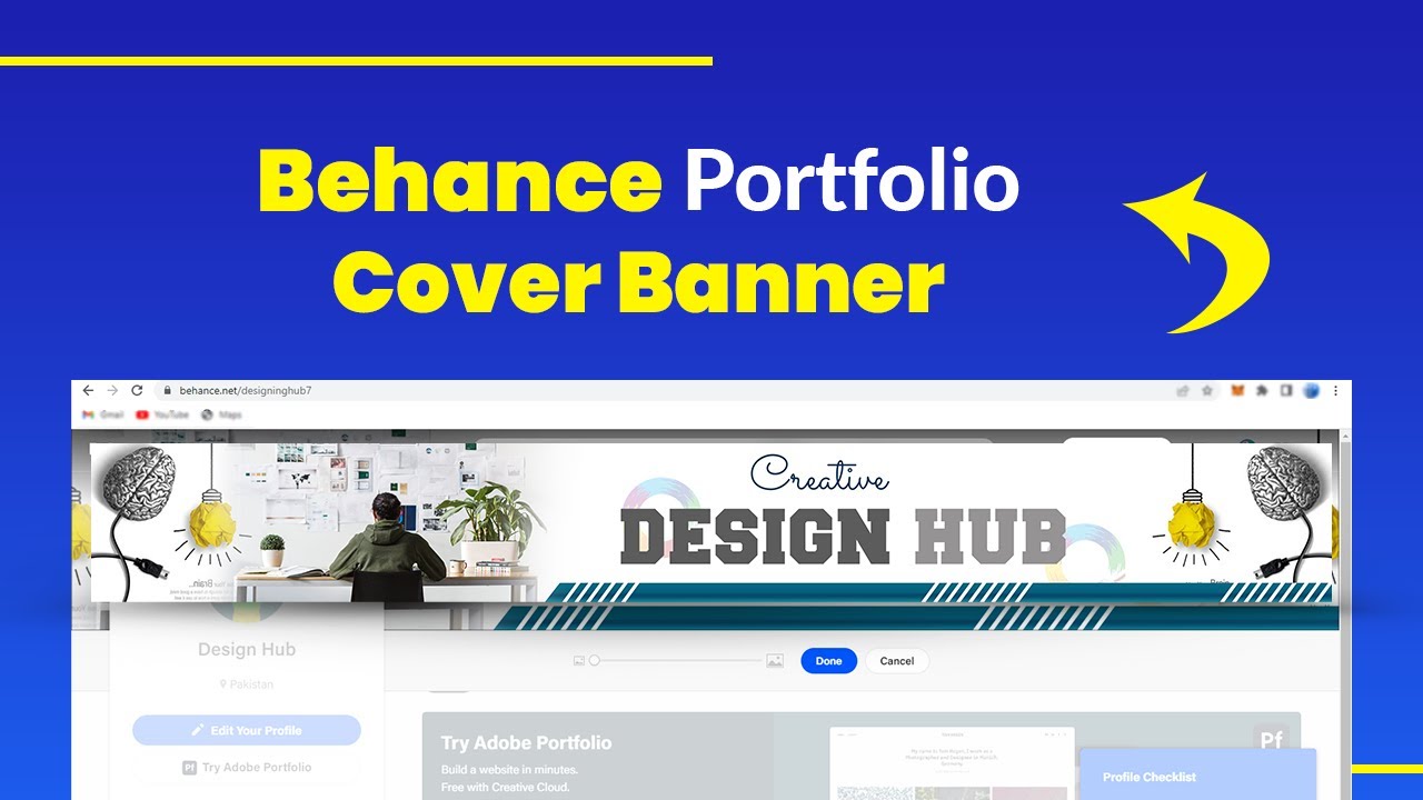 How to design Behance Portfolio Banner Photoshop tutorial YouTube