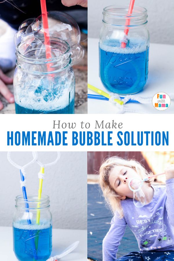 How to Make Homemade Bubbles Homemade bubbles Bubble fun Summer fun