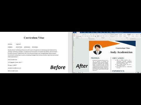 How to Create a Professional CV in MS Word YouTube