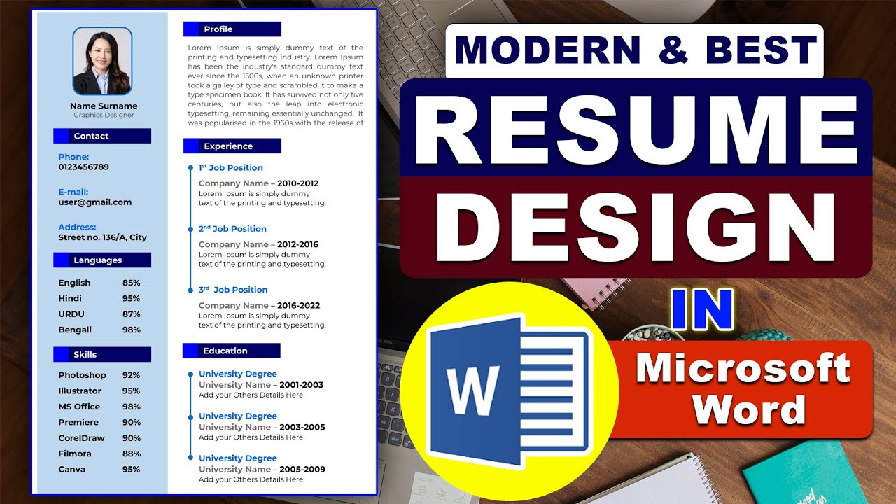 How to Make CV in Microsoft Word Resume Design in MS Word MS Word