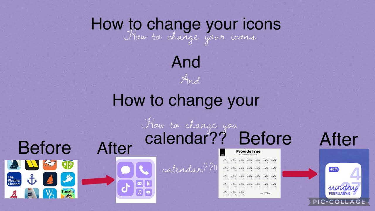 How to change your Icons on your apps and your calendar on A IPAD AIR