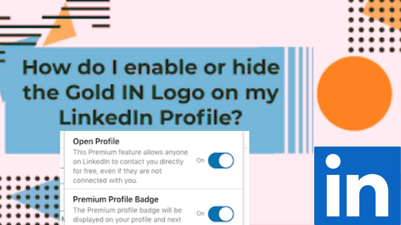 How to hide or Display open profileLinkedIn profile premium Badge