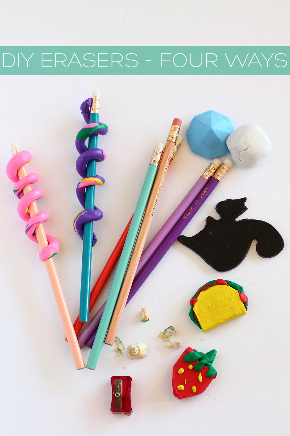 DIY Four ways to make DIY Erasers Squirrelly Minds