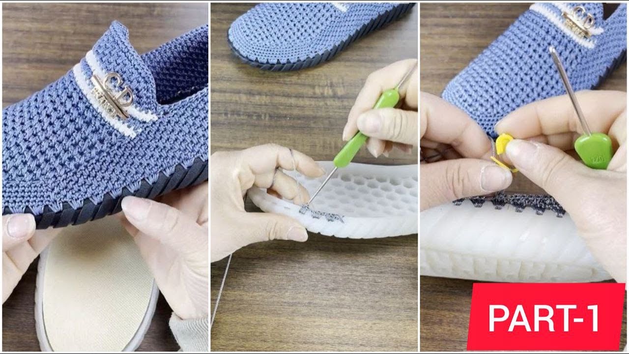 Wonderful Unique crochet shoes stylish handmade tutorial Part 1