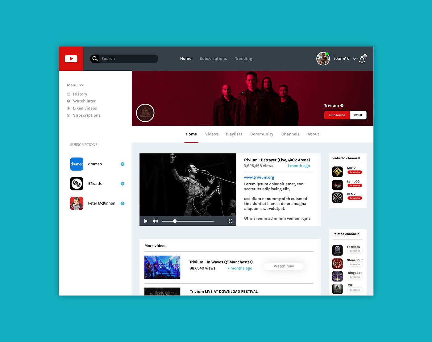 YouTube Layout Redesign on Behance