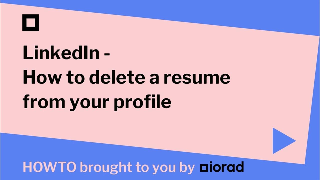LinkedIn How to delete a resume from your profile YouTube