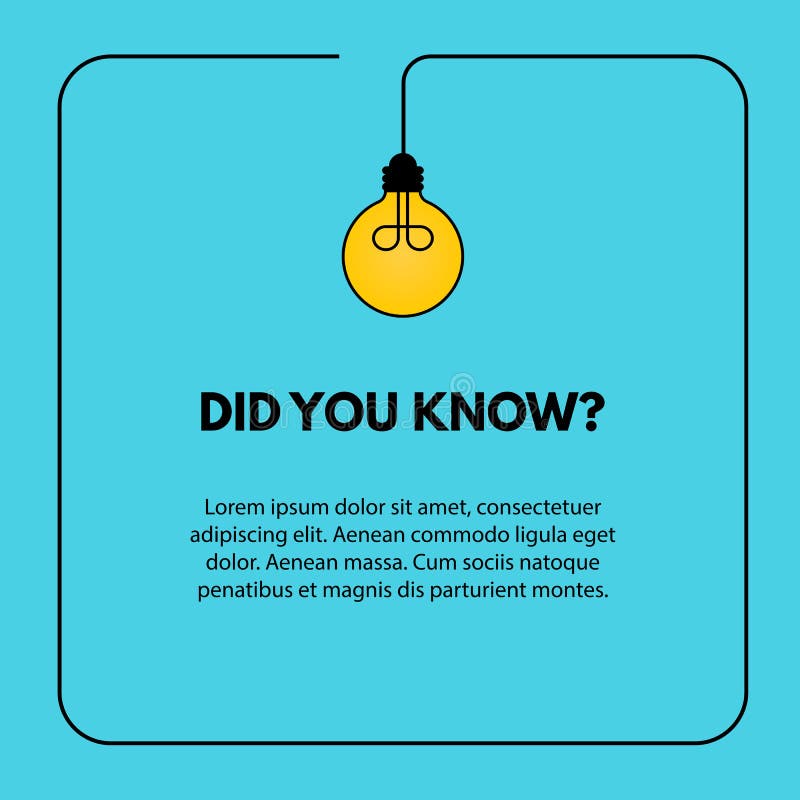 Did You Know Interesting Fact Vector Illustration on Yellow Stock