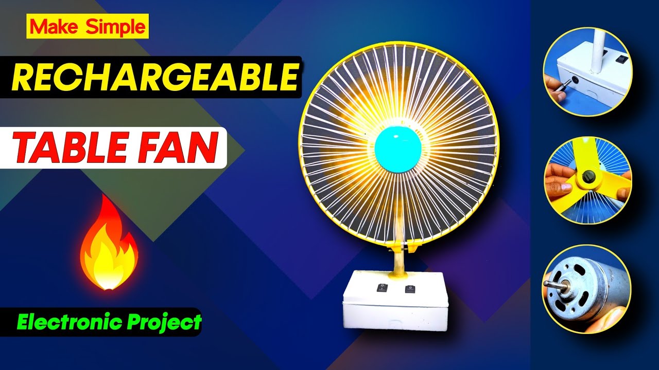 How to Make a Rechargeable Table Fan at Home Liion Batteries DC