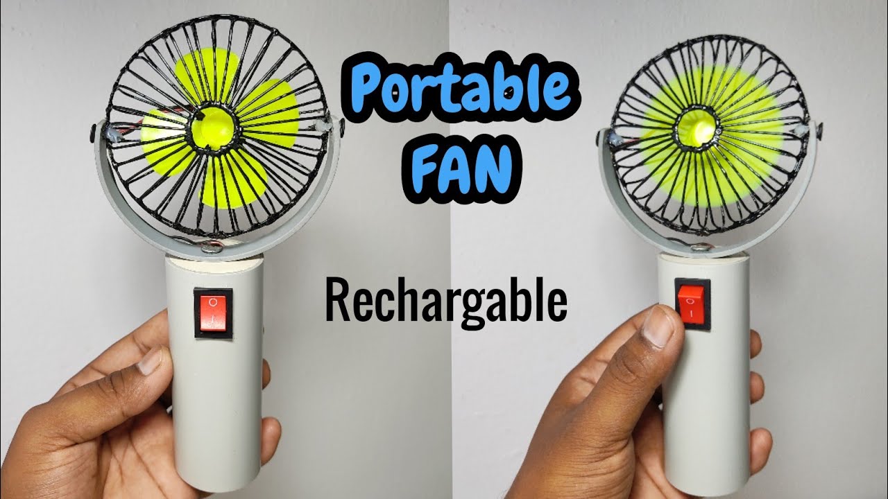 How to make a portable fan from dc motor ll Handmade rechargable Fan