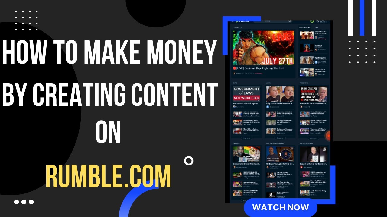 how to make money using rumble com YouTube