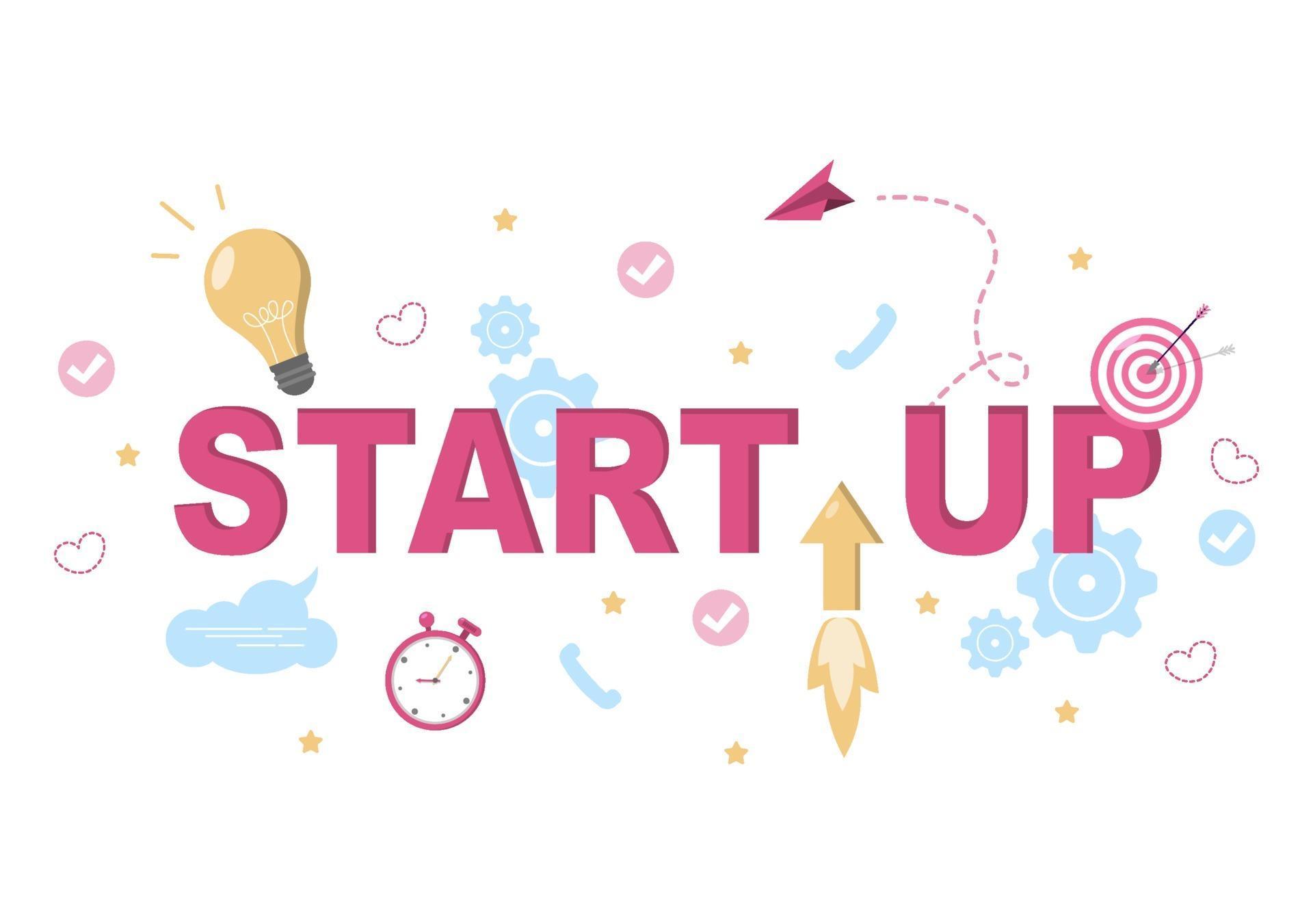 Startup Flat Illustration of Business Development Process Innovation