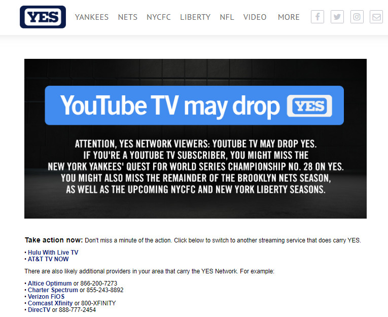 Dont look for Marquee Network on YouTubeTV on Opening Day Bleed