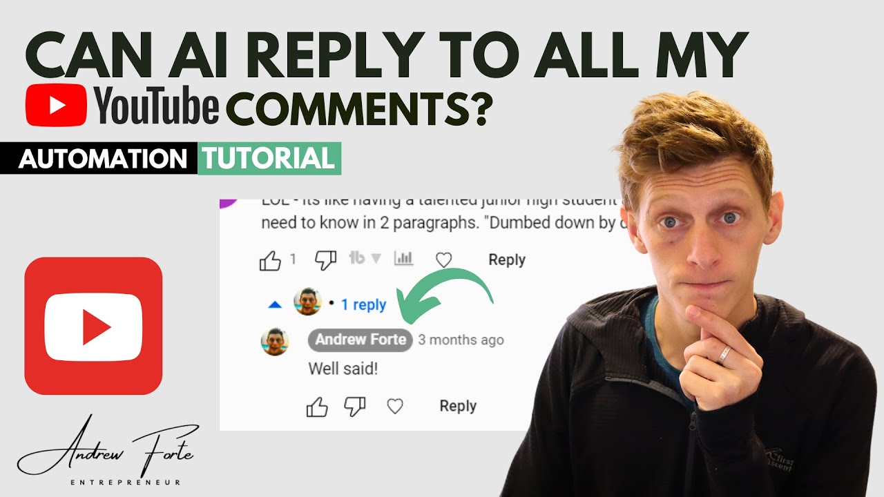How to get AI GPT to reply to YouTube Comments YouTube