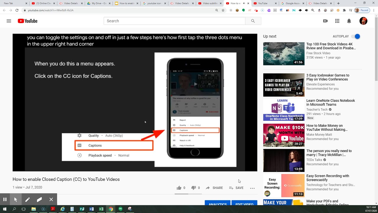 How to enable Closed Caption CC to YouTube Videos Video YouTube