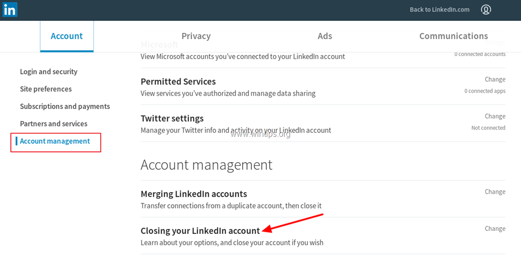 How to Permanently Delete LinkedIn Account WinTipsorg