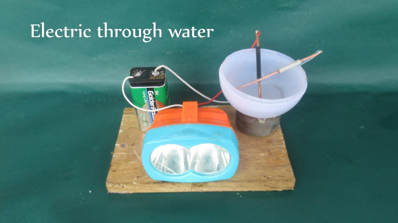 Power electric through water with light bulb New project DIY at