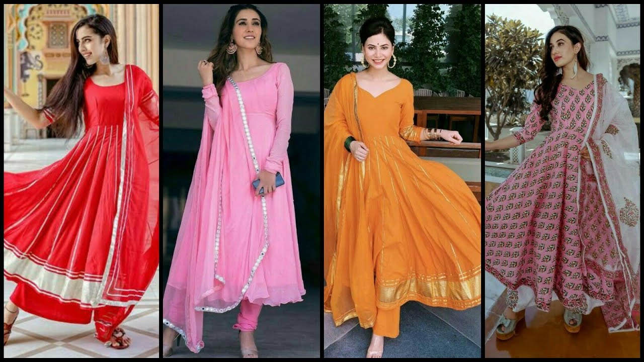 Anarkali frock design 2021 l stylish and colour combination striching