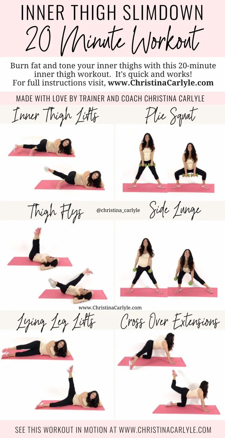 20 Minute Inner Thigh Slim Down Workout for Tight Toned Thighs How