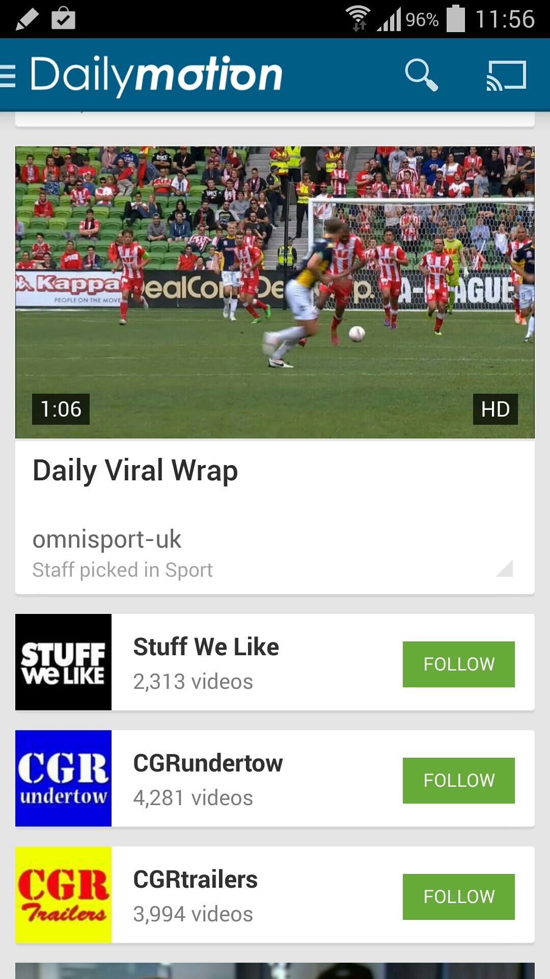 Aplicao do Dailymotion disponibiliza suporte ao Chromecast para todos