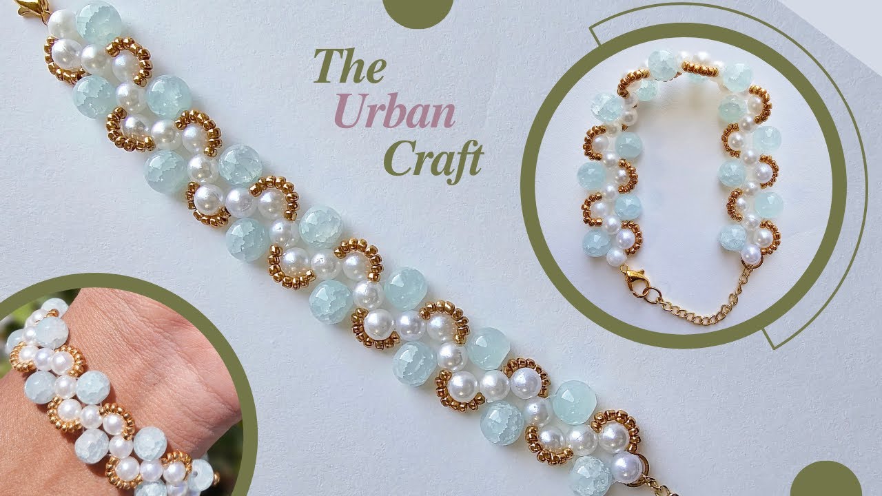 How to make crystal and pearl bead bracelet at home Bracelet making