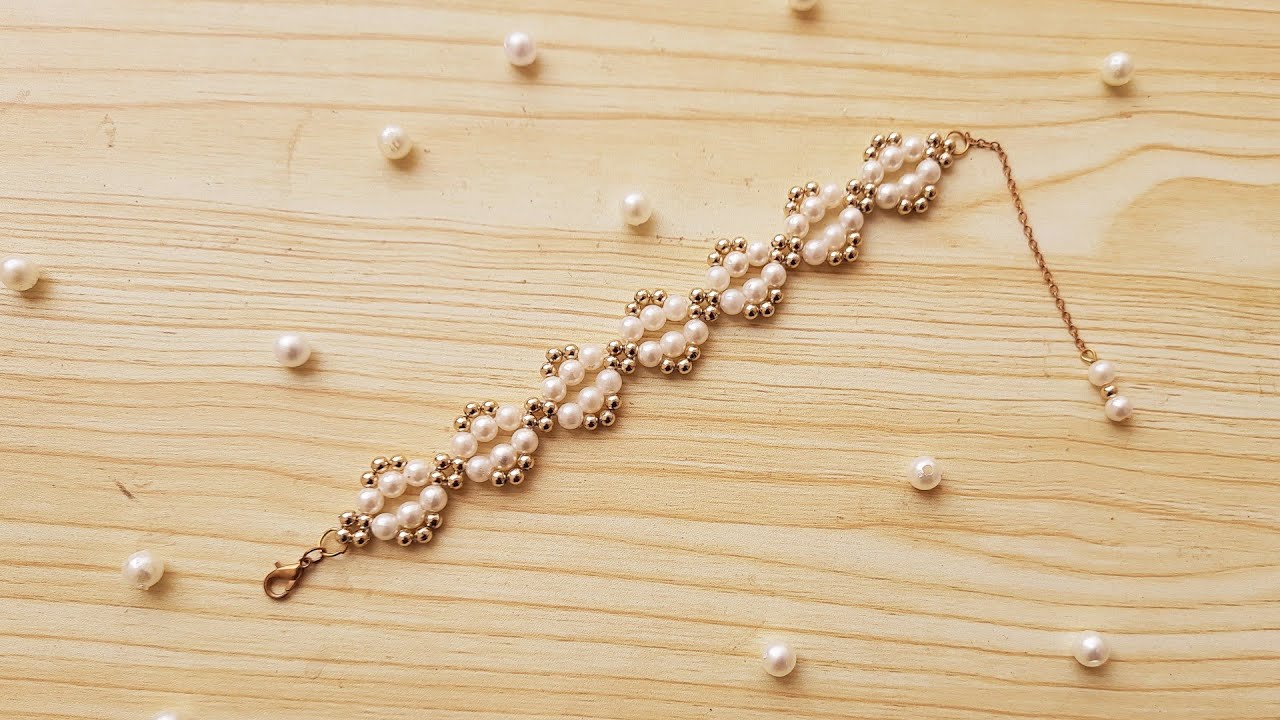 check this very easy pearl bracelet diy pearl bracelet at home 2020