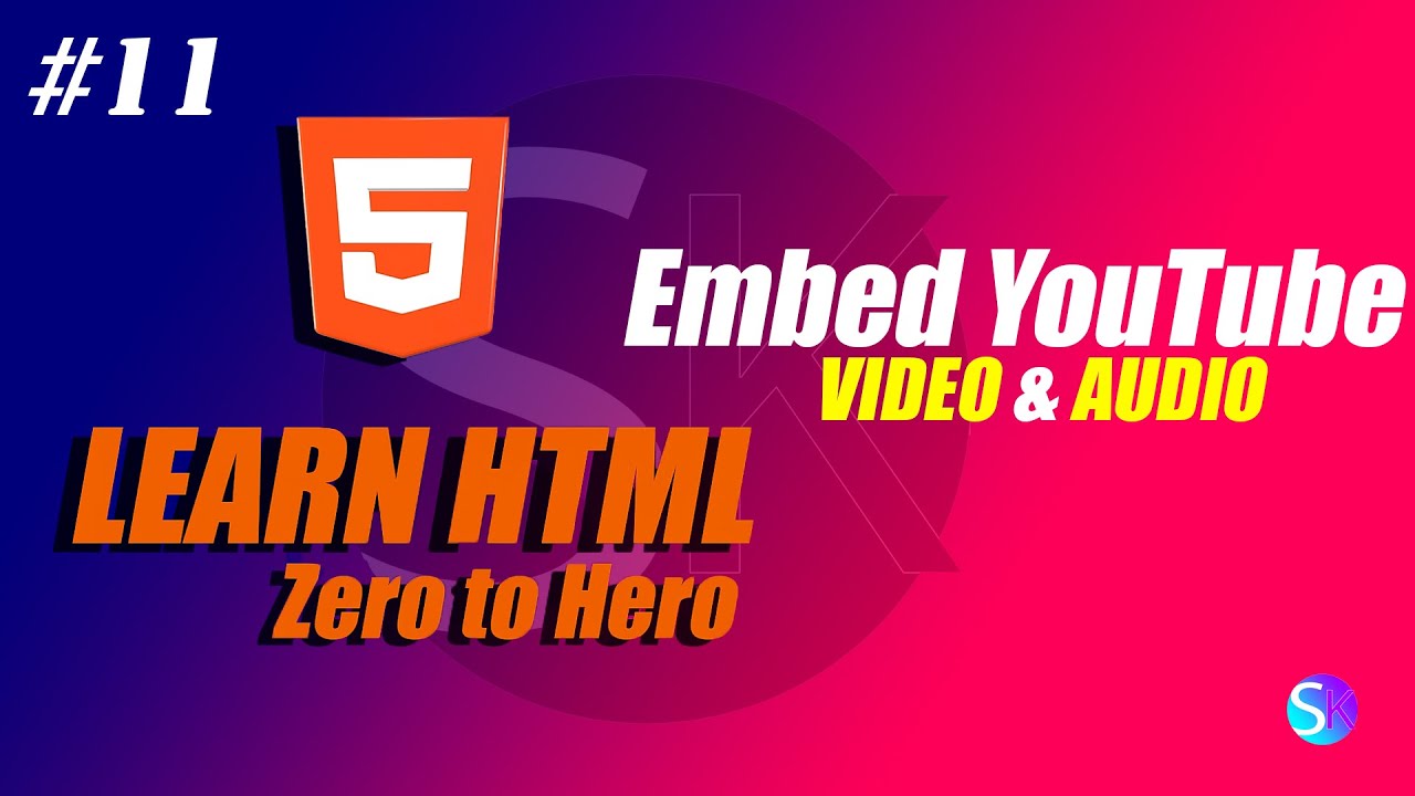How to embed youtube videos in simple steps embed audio html css