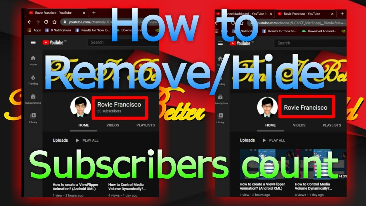 How to RemoveHide Subscribers count into your Channel YouTube
